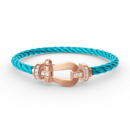 [LUXE]FORCE LARGE HORSESHOE HALF DIAMOND BRACELET ROSE GOLD