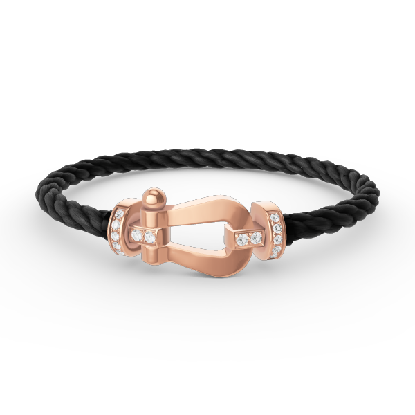 [LUXE]FORCE LARGE HORSESHOE HALF DIAMOND BRACELET ROSE GOLD