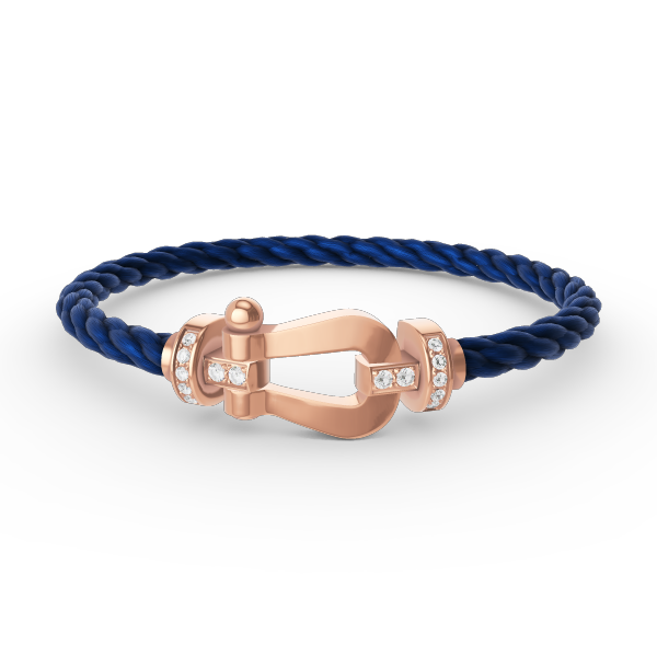 [LUXE]FORCE LARGE HORSESHOE HALF DIAMOND BRACELET ROSE GOLD