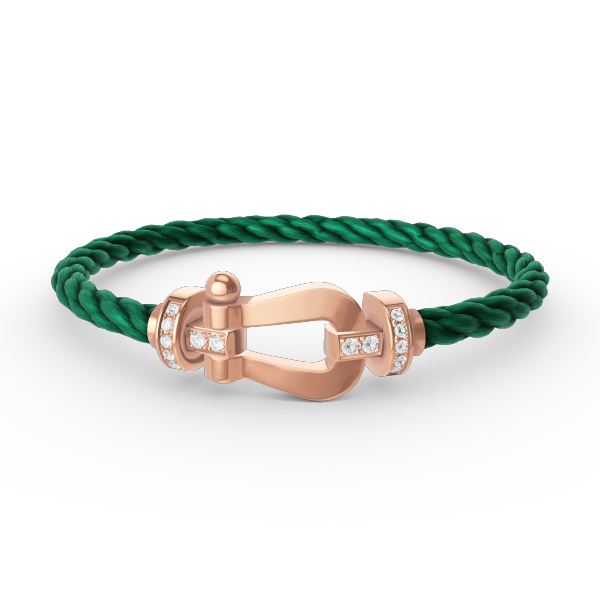 [LUXE]FORCE LARGE HORSESHOE HALF DIAMOND BRACELET ROSE GOLD