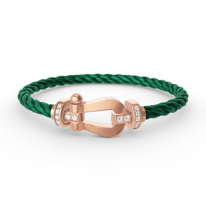 [LUXE]FORCE LARGE HORSESHOE HALF DIAMOND BRACELET ROSE GOLD