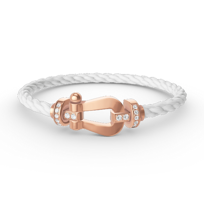 [LUXE]FORCE LARGE HORSESHOE HALF DIAMOND BRACELET ROSE GOLD