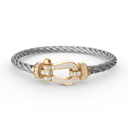 [LUXE]FORCE LARGE HORSESHOE FULL DIAMOND BRACELET GOLD