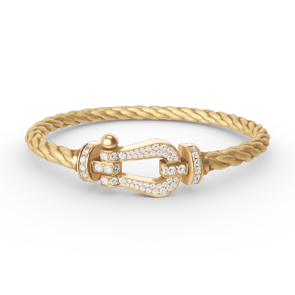 [LUXE]FORCE LARGE HORSESHOE FULL DIAMOND BRACELET GOLD