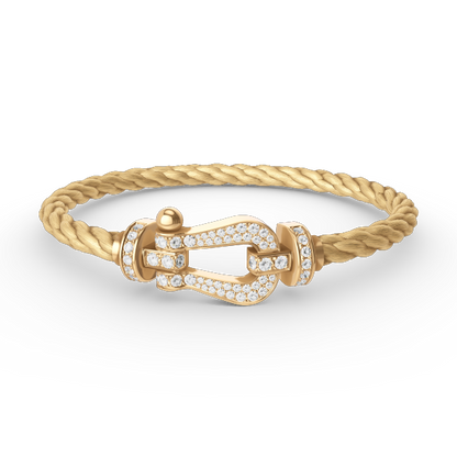 [LUXE]FORCE LARGE HORSESHOE FULL DIAMOND BRACELET GOLD