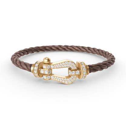 [LUXE]FORCE LARGE HORSESHOE FULL DIAMOND BRACELET GOLD