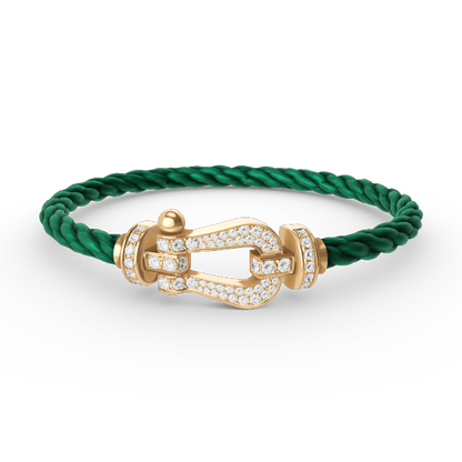 [LUXE]FORCE LARGE HORSESHOE FULL DIAMOND BRACELET GOLD