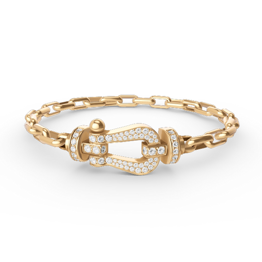 [LUXE]FORCE LARGE HORSESHOE CLASP  METAL BRACELET