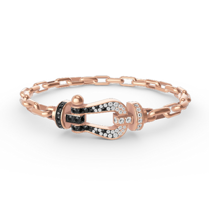 [LUXE]FORCE LARGE HORSESHOE CLASP  METAL BRACELET