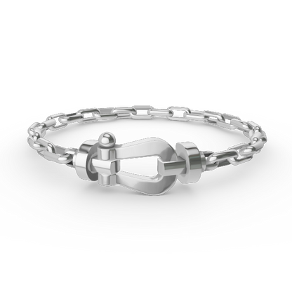 [LUXE]FORCE LARGE HORSESHOE CLASP  METAL BRACELET