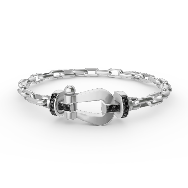 [LUXE]FORCE LARGE HORSESHOE CLASP  METAL BRACELET