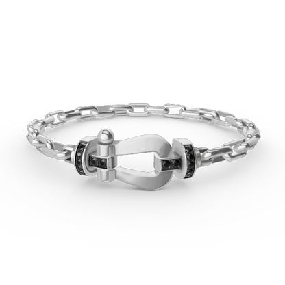 [LUXE]FORCE LARGE HORSESHOE CLASP  METAL BRACELET