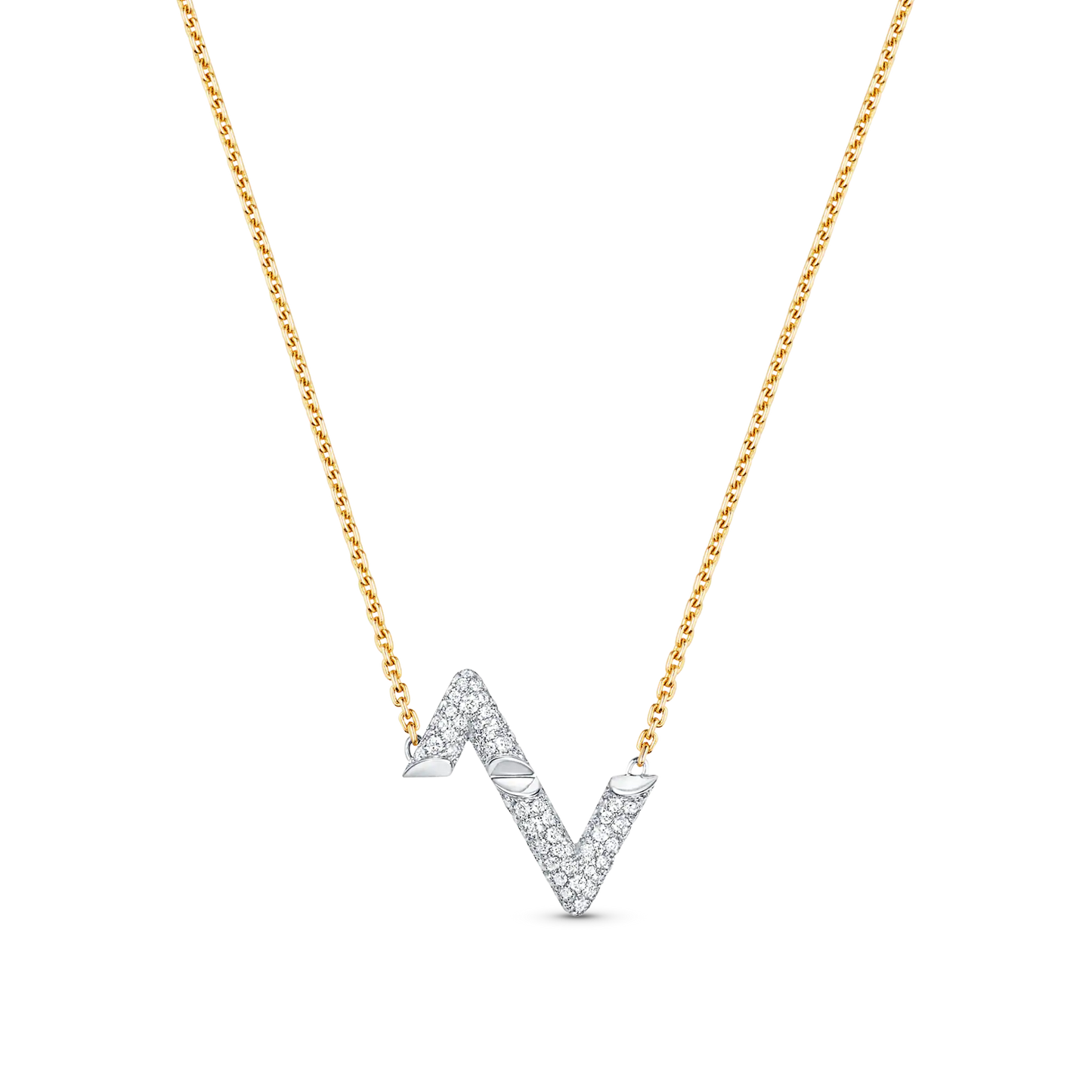 [LUXE]VOLT SILVER DIAMOND PEDANT NECKLACE