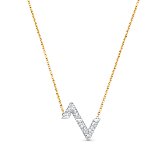 [LUXE]VOLT SILVER DIAMOND PEDANT NECKLACE