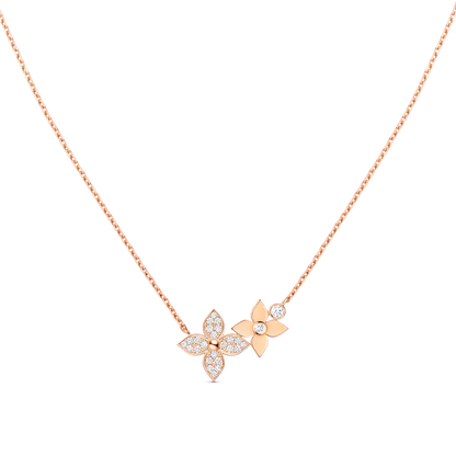 [LUXE]STAR BLOSSOM NECKLACE PINK GOLD DIAMONDS