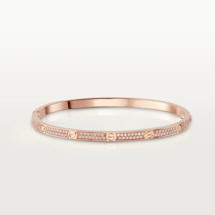 [LUXE]LOVE BRACELET 3.65MM DIAMOND-PAVED SILVER