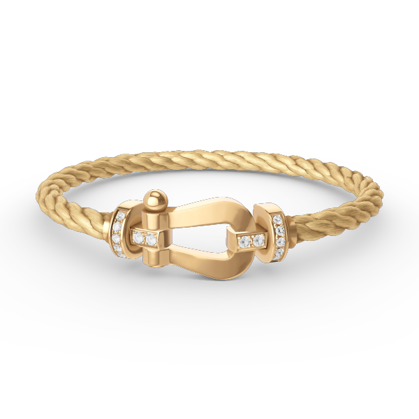 [LUXE]FORCE LARGE HORSESHOE HALF DIAMOND BRACELET GOLD