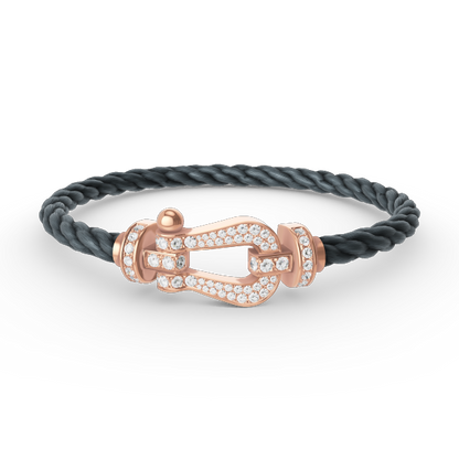 [LUXE]FORCE LARGE HORSESHOE FULL DIAMOND BRACELET ROSE GOLD