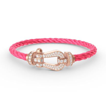 [LUXE]FORCE LARGE HORSESHOE FULL DIAMOND BRACELET ROSE GOLD