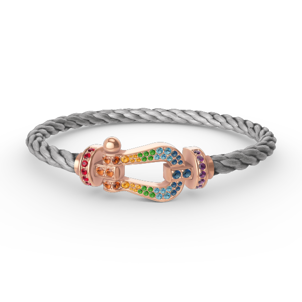 [LUXE]FORCE LARGE HORSESHOE  COLORED DIAMOND BRACELET ROSE GOLD