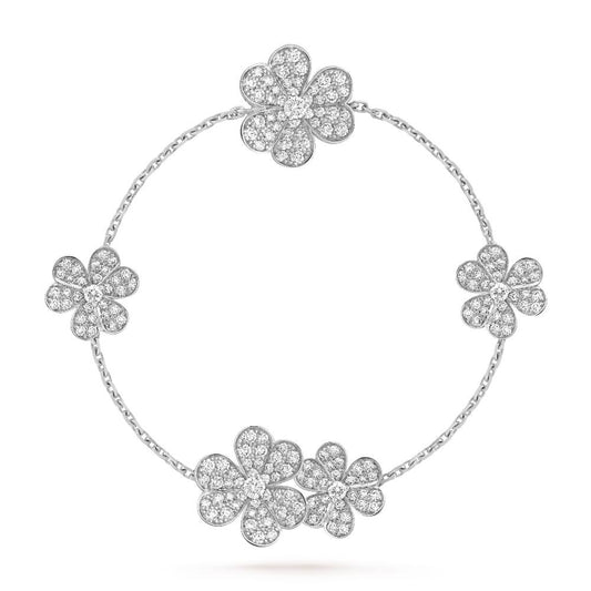 [LUXE] FRIVOLE SILVER 5 FLOWERS BRACELET