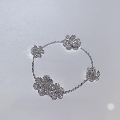 [LUXE] FRIVOLE SILVER 5 FLOWERS BRACELET