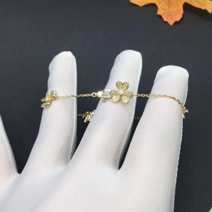 [LUXE] FRIVOLE GOLD 5 FLOWERS BRACELET