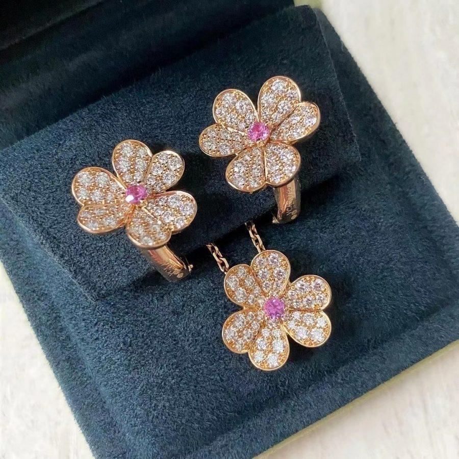 [LUXE] FRIVOLE ROSE GOLD FLOWER DIAMOND NECKLACE