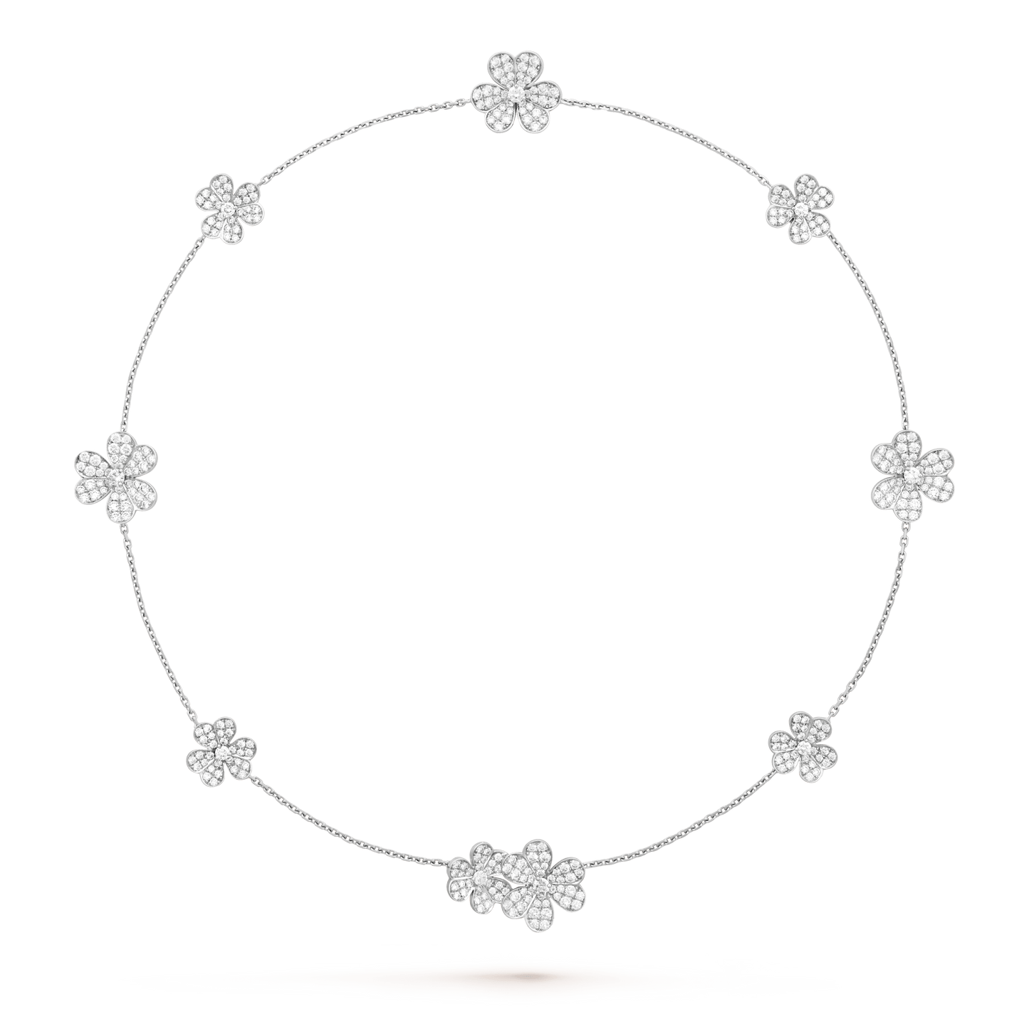 [LUXE] FRIVOLE SILVER 9 FLOWERS NECKLACE