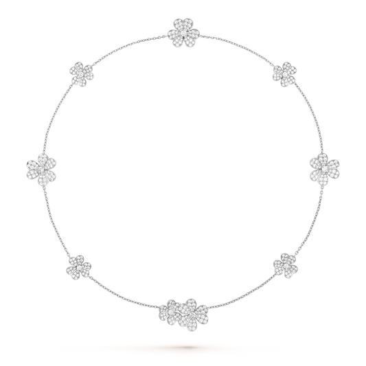 [LUXE] FRIVOLE SILVER 9 FLOWERS NECKLACE