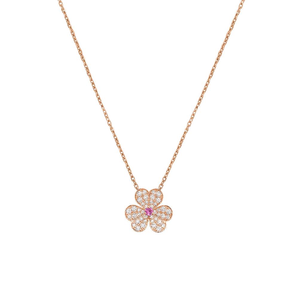 [LUXE] FRIVOLE ROSE GOLD FLOWER DIAMOND NECKLACE