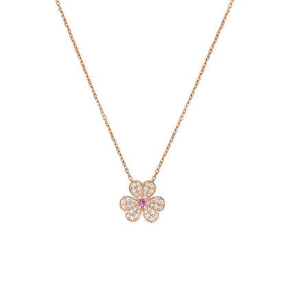 [LUXE] FRIVOLE ROSE GOLD FLOWER DIAMOND NECKLACE