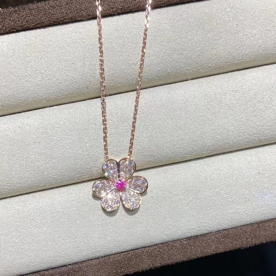 [LUXE] FRIVOLE ROSE GOLD FLOWER DIAMOND NECKLACE