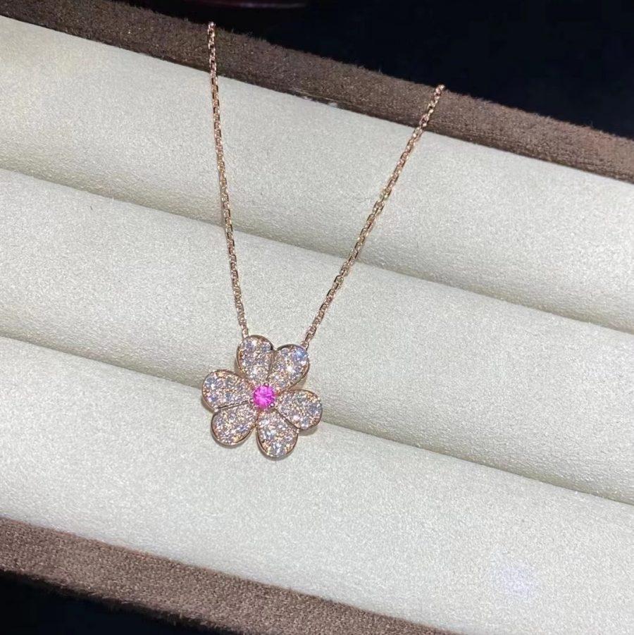 [LUXE] FRIVOLE ROSE GOLD FLOWER DIAMOND NECKLACE