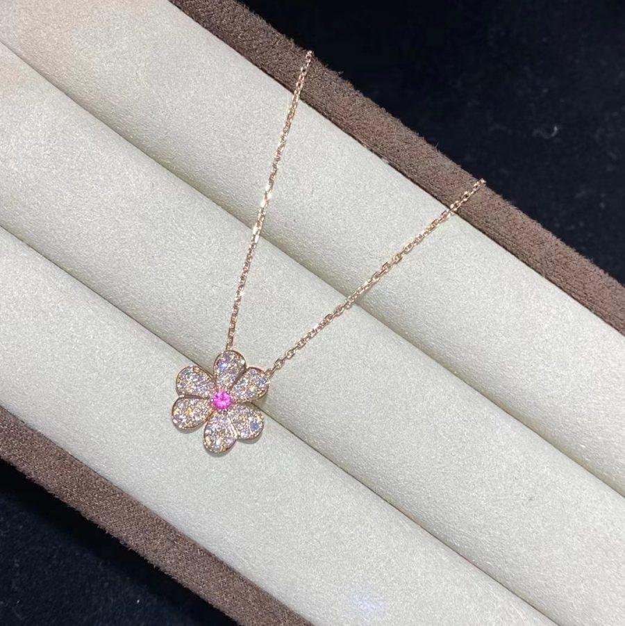 [LUXE] FRIVOLE ROSE GOLD FLOWER DIAMOND NECKLACE