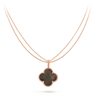 [LUXE] CLOVER 25MM GOLD DARK MOP BIG CLOVER NECKLACE