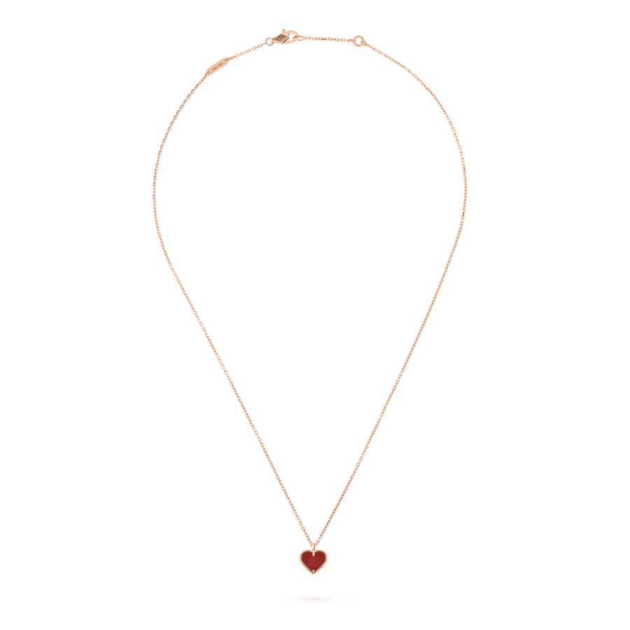 [LUXE] SWEET CLOVER CARNELIAN HEART NECKLACE