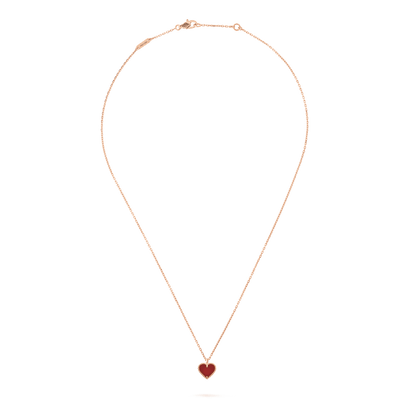 [LUXE] SWEET CLOVER CARNELIAN HEART NECKLACE