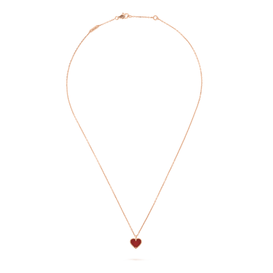 [LUXE] SWEET CLOVER CARNELIAN HEART NECKLACE