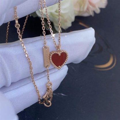 [LUXE] SWEET CLOVER CARNELIAN HEART NECKLACE