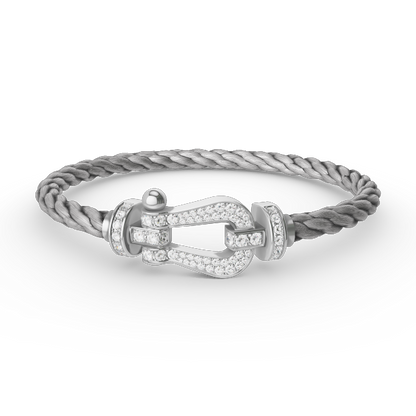 [LUXE]FORCE LARGE HORSESHOE FULL DIAMOND BRACELET SILVER