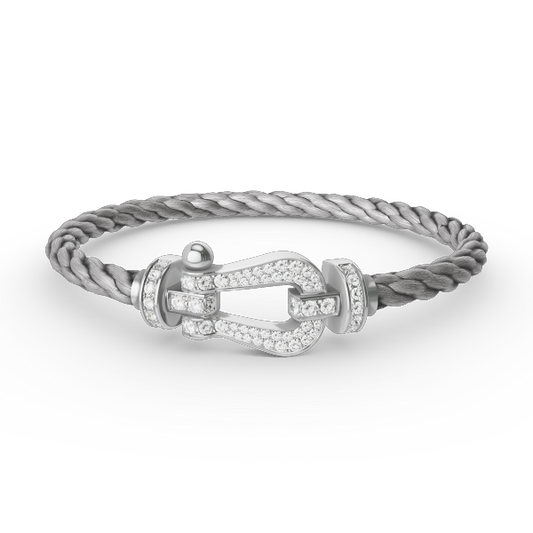 [LUXE]FORCE LARGE HORSESHOE FULL DIAMOND BRACELET SILVER