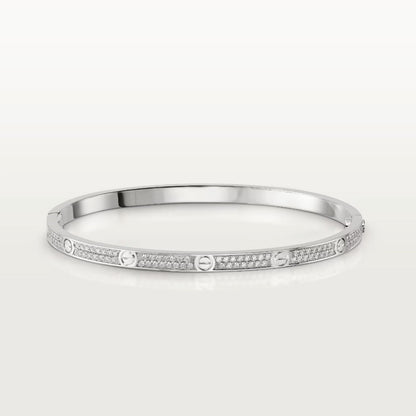 [LUXE]LOVE BRACELET 3.65MM DIAMOND-PAVED SILVER