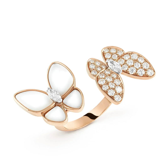 [LUXE] TWIN BUTTERFLY DIAMOND MOP RING