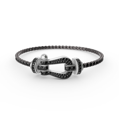 [LUXE]FORCE  LARGE HORSESHOE FULL DIAMOND TENNIS BRACELET